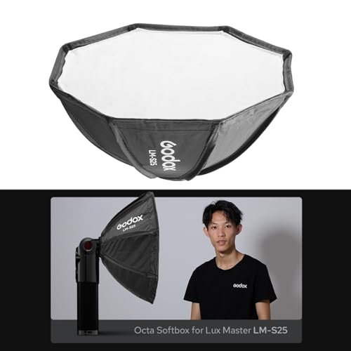 Godox LM-S25 Mini Octagonal Softbox Diffuser Compatible with Godox Lux Master Retro Camera Flash