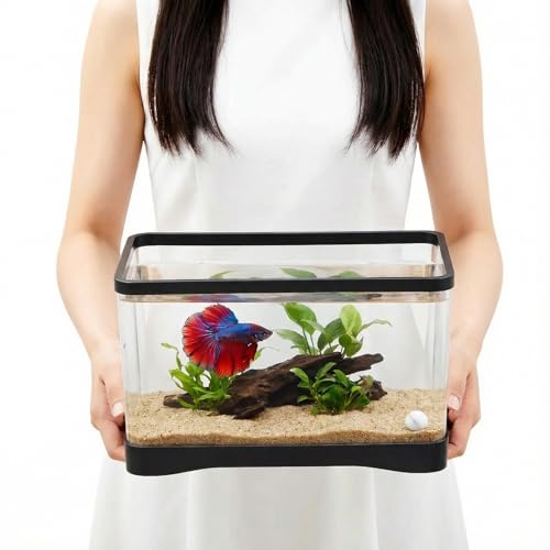 Geelin 2 Gallon Plastic Rectangular Fish Tank, Aquarium for Betta