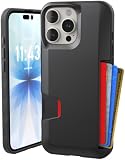 Smartish® iPhone 16 Pro Max Wallet Case - Wallet Slayer Vol. 1 [Slim + Protective] Credit Card Holder - Drop Tested Hidden Credit Card Slot Cover for Apple iPhone 16 Pro Max - Black Tie Affair
