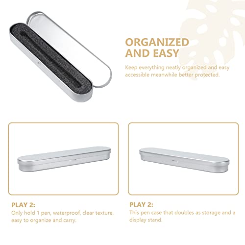 DOITOOL 4 PCS Metal Hinged Tin Box Pequeno Caneta Caixa Caixa De Papelaria Retangular Vazio Caixa de