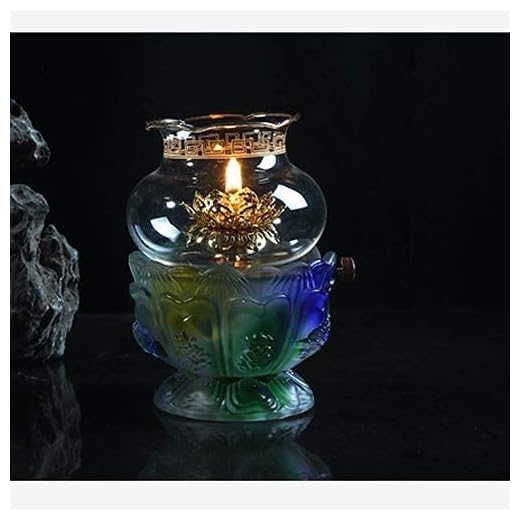 Mode bordslampa Kerosinlampa, Traditionell hantverk Delikat hästlampa Glasdämpning Oljelampa Buddha Lampa Hem Nödljus Strömavbrott Antik smörlampa (Color : 8cm*16cm)