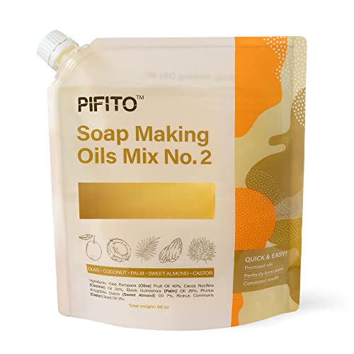Pifito Soap Making Oils Mix No. 2 │ 60 Oz Quick Mix Blend Of Pre-Measured Oils For Cold Process Soap Making Supplies #TOP13