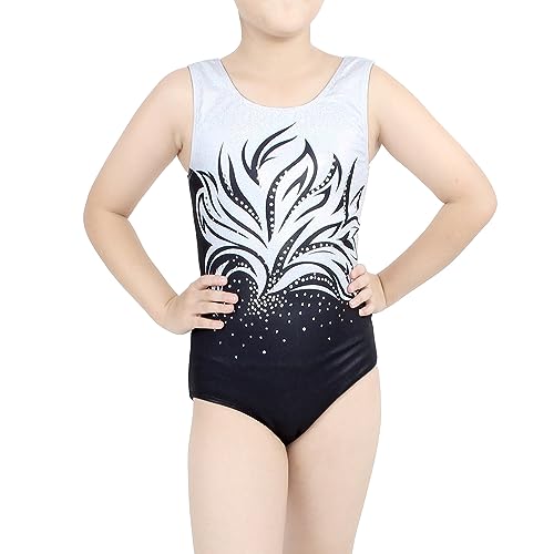 Image of MODAFANS Leotards for Girls Gymnastics with Shorts Dance unitards Tumbling Biketards with Hair Scrunchie for3-13T