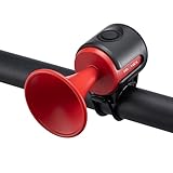 Cycle Horn Loud 120dB Adults Kids Bike Horn Alarm IPX4 Waterproof Electronic Bicycle Horns for Handlebars Horn (Red)