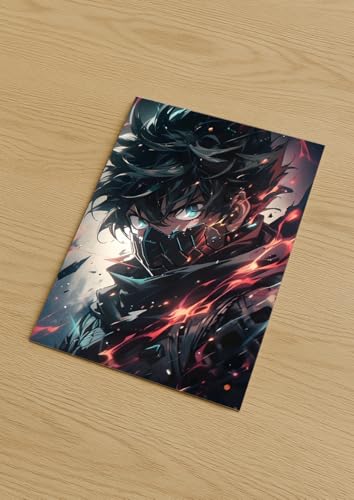 Image of NIJUKA Anime Printed A4 Size Metal sheet Poster For Home And Room Decoration | For Anime Art Fans Boys And Girls (Hero Name Deku)