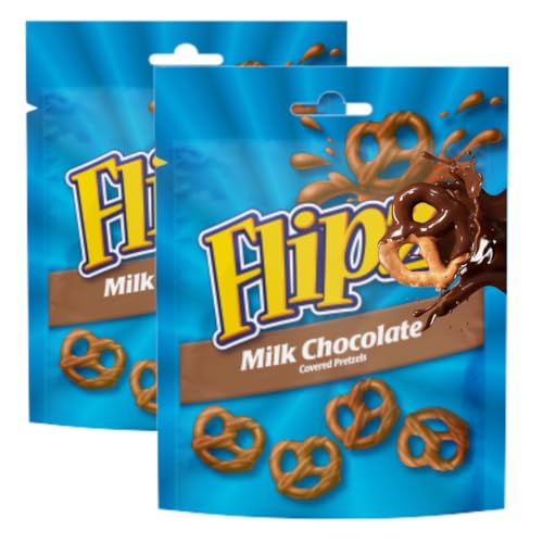 Greenest - Milk Chocolate Covered Pretzels Twin Pack of Flips (2 x 90g) – Crunchy, Sweet & Salty Snack