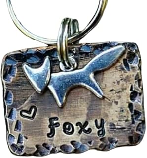Fox Dog Tag, Pet ID Tag, Nature Pet Tag, Pet Tag, Dog Tags, Pet Tags, Dog Tag, Dog Tags for Dogs, Hand Stamped Tags, Pet Tag, Cat Tag (1")