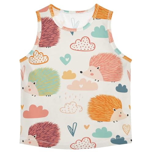 J JOYSAY Cartoon Hedgehog Cloud Ivory Boys Tank Top Sleeveless Muscle Shirts Quick Dry Kids T-Shirts 3-15T