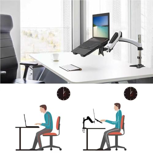 HFTEK - Uchwyt na notebooka/tablet do laptopów o przekątnej ekranu 10-17,3 cala – VESA 75 x 75 lub 100 x 100 mm – nośność do 8 kg – czarny (FA03LH)