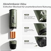 HIBREW H4C Explorer – Tragbare Elektrische Espressomaschine, Aufladbare Kaffeemaschine für Camping und Reisen, Kompakt für Kapseln & Gemahlenen Kaffee, mit Klappbarem Halter und Tragetasche (Grün) – Ansicht 4