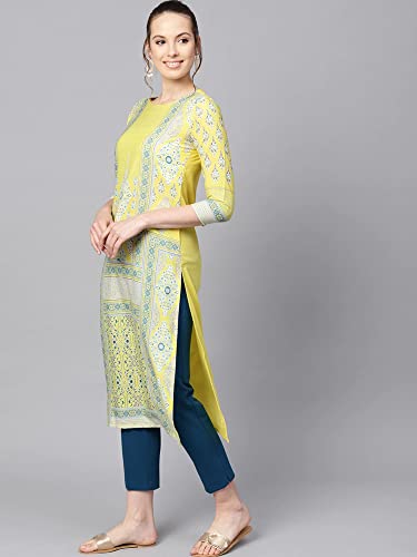Image of Vaamsi Women's Crepe a-line Kurta (VPK1641E L Multicoloured)
