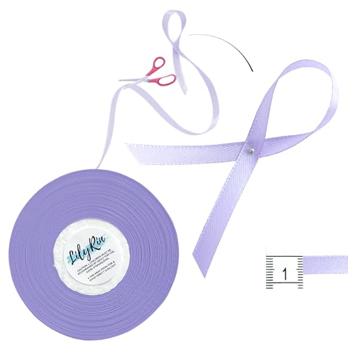 Image of Light Purple Ribbon 1 /4 Inches 36 Yards Satin Roll Perfect for Easter Scrapbooking, Art, Wedding, Wreath, Baby Shower, Packing Birthday, Hair Accessories Scrapbooking DIY Lavender