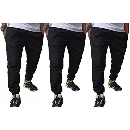 KIt 3 Calças De Tactel Modelo Jogger (M, Preto)