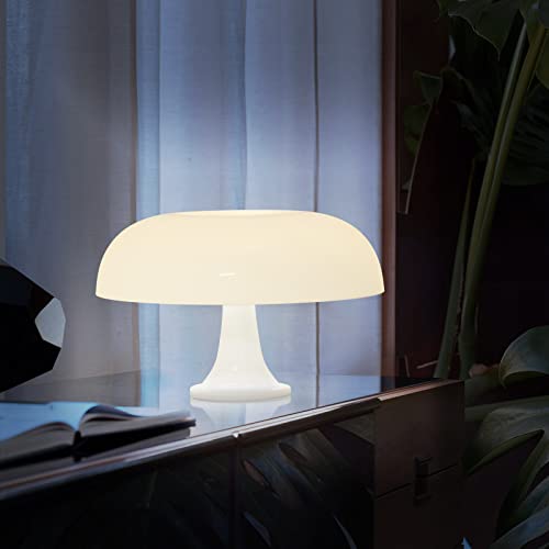 Anykonio Minimalist Mushroom Lamp, Retro Vintage Table Lamp, Elegant Aesthetic 2200/3000/5000K Night Light For Women, Kids, Gifts Etc(Plug Powered, Bulb Included,White) #TOP3
