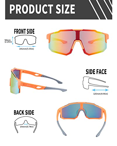 Sports Sunglasses For Men, Youth Baseball Cycling Glasses, Jiego Uv 400 Protection Suitable For Golf Climbing Running Fishing(Orange) #TOP1