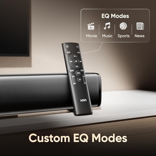 Image of Mivi Nex 150 Soundbar with Subwoofer | 150W Home Theater Speaker | 2.1 Channel Sound Bar for Smart TV | Bluetooth v5.3 | HDMI, ARC, Coaxial & USB Speaker Home Theatre | Made in India (Black)