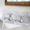 Wasserrhythm Traditional Twin Basin Taps - Chrome Finish, 1/4 Turn, Hot & Cold Pillar Taps For Bathroom Sink