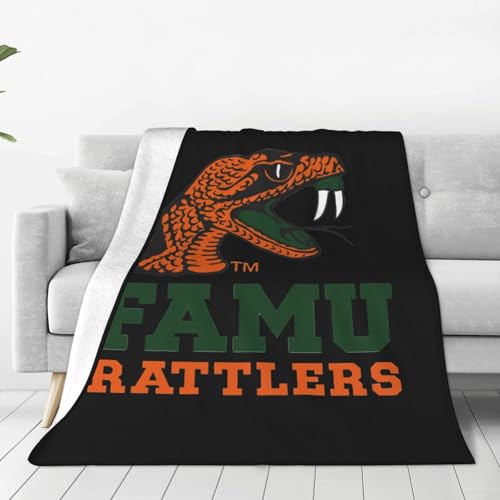 Florida A&M Rattlers Logo Ultra-Soft Micro Fleece Blanket Multi-Size Flannel Blanket