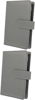 Operitacx 2Pcs Caso De Contabilidade A6 Notebook Bolso Bloco De Notas Pasta De Couro Pu Nota Orçamento Fichário Carteira A6 Fichário De Bloco De Notas Para Couro Pu Fichário De Bloco De
