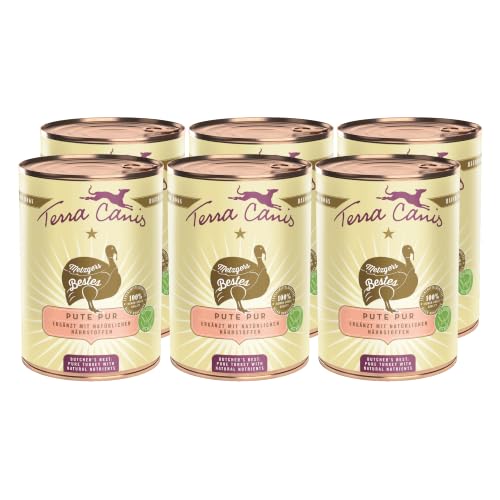 Terra Canis Pute Pur, Metzgers Bestes Nassfutter für Hunde, 6x400g