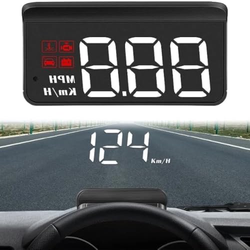 jdjskcma Car Head Up Display for Toyota Yaris 2007–2020, Dual OBD2 and GPS Windshield Speedometer with Automatic Brightness Adjustment and Digital Speed Projection