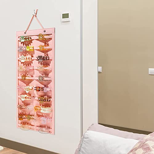Kraeoke Haarspangen Aufbewahrung Halter Displayhalter für Haarschmuck große Hängende Schmuck Organizer für Mädchen (Pink 2)