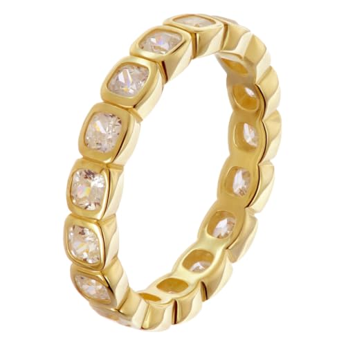 Bague alliance femme argent 925 plaqué or bague éternité zircone cubique taille 60