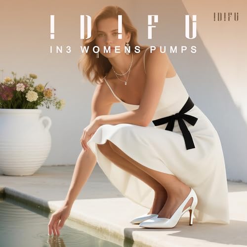 IDIFU IN3 High Closed Toe Heels Women's Pumps Stiletto Pointed Toe Dress Shoes for Women Comfortable Cut Out Wedding Bride Bridesmaid Guest Prom Work Office Dressy Trendy Fashion Classic Pumps Shoes2