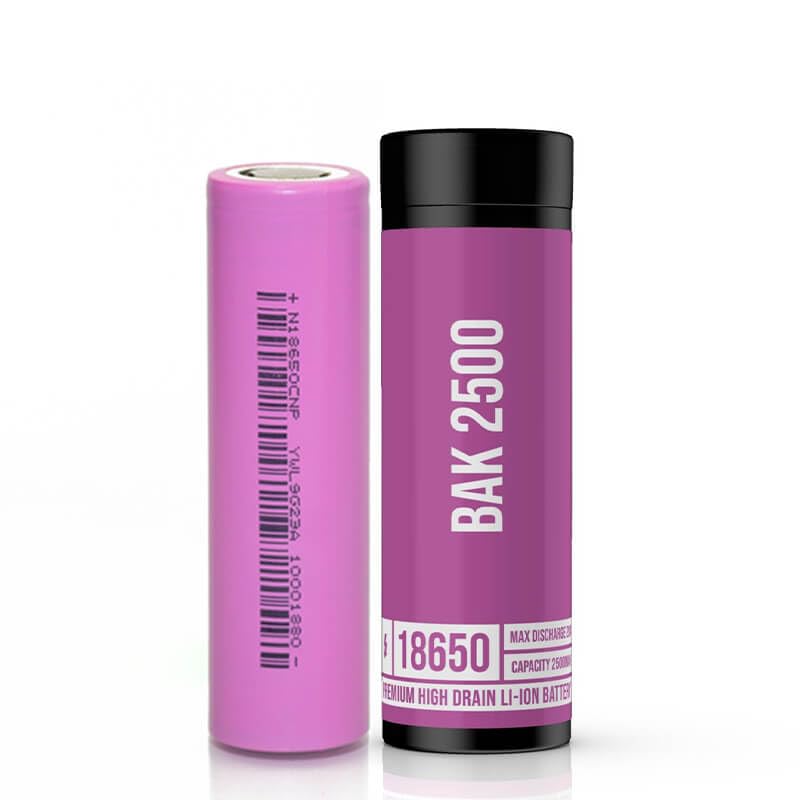 BAK 2500, 18650, 20A Battery, No Nicotine, Compatible with FW Stores