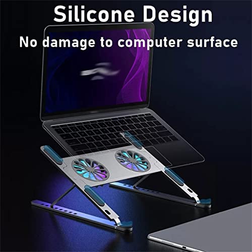 Base ajustable para laptop de aluminio con ventilador miniatura 2
