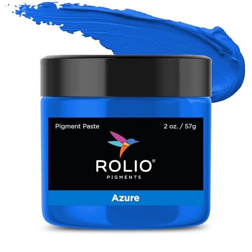 Rolio Blue Pigment Paste for Epoxy Resin – (Azure) 2oz Jar – Opaque Blue Epoxy Colorant, Resin Dye Paste, High-Intensity Pigment Paste for Art, Jewelry,...