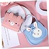 ULDIGI 2 Stück Teiliges Mädchen Crossbody PU Leder Kaninchen Umhängetasche mit Münzfach Niedliche Kleine Handtasche für Kindergeburtstag Schule und Alltag Blau Rosa #4
