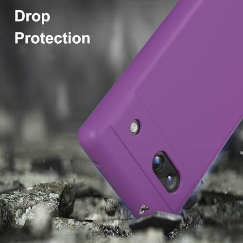 Funda Google Pixel 7a elegante morado oscuro con suave forro interior de microfibra texturizada 6
