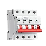  GYM8 4Pole Din Rail Switch Minature Circuit Breaker 6A-63A Din Rail MCB 400V with ON OFF Indiactor AUOQKQUT(6A)