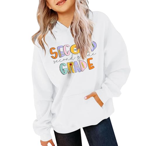 sfdgfhyf Girls Boys School Season Graphic Cute Fashion Oversized Aesthetic Sweatshirts Kids Summer Hooded Top