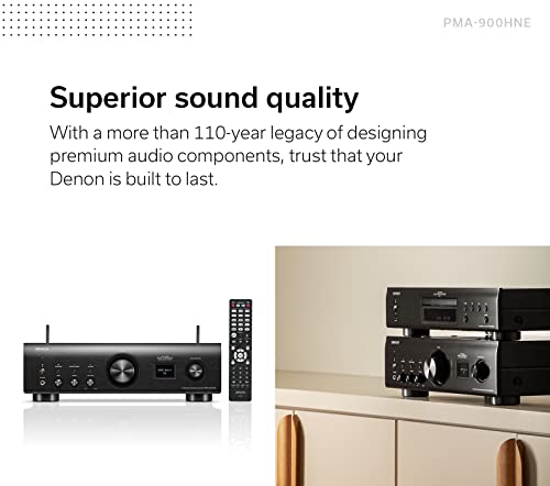 Image of Denon PMA-900HNE Integrated Stereo Amplifier (85W x 2), Advanced High Current Circuit, Built-in HEOS, Bluetooth & AirPlay 2, Amazon Alexa, MC & MM Phono Equalizer, Hi-Res Certified