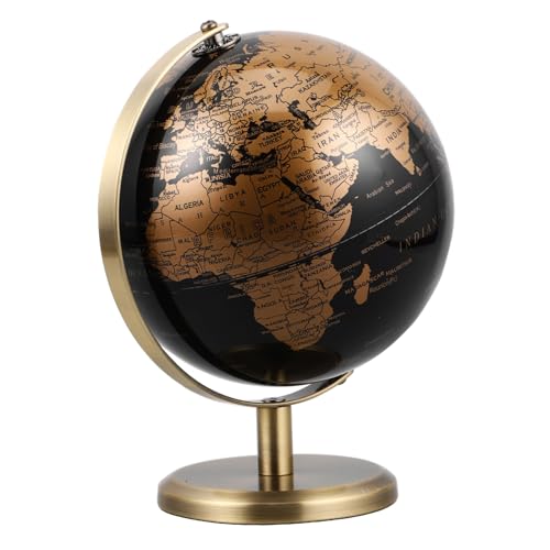YARNOW Sophisticated European Style Globe Rotating Desktop World Globe Decor Home Office Decorative Ornament