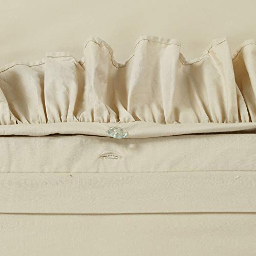 Image of Lush Decor Reyna Ruffle Cotton Duvet Cover Set 3 Piece Set Full / Queen, Wheat - Queen Size Bedding Set - Beige Duvet Queen- Ruffled Bedding - Coquette Decor