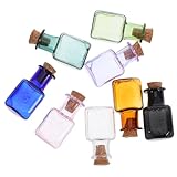 Design élégant : mini bouteilles carrées en verre présentent un design élégant qui améliore l'attrait artistique de votre décoration intérieure, bouteilles d'huile de parfum, flacons en verre en liège