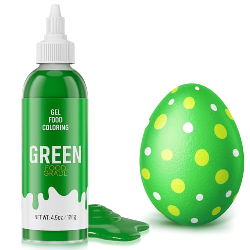 Food Coloring Gel for Baking, 128g Cake Food Coloring High Concentrated Cherrysea Vibrant Gel Food Dye for Easter Egg,Icing, Fondant, Macaron, Frosting, Cookie, Gluten Free Vegan Tasteless - Green