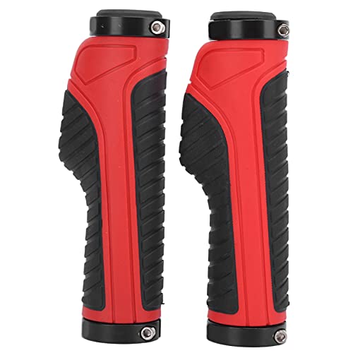 Puños de Bicicleta ergonómicos Antideslizantes cómodos manillares de Bicicleta de montaña con Bloqueo adecuados para Bicicletas (Negro Rojo)