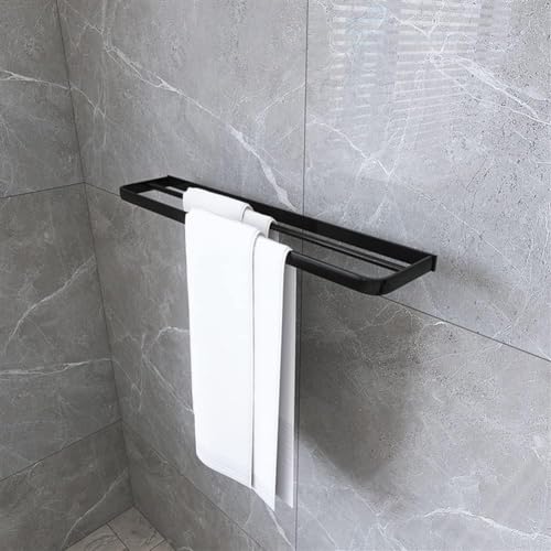 Porte-serviettes gris pistolet en cuivre massif double barre de salle de bain haut de gamme