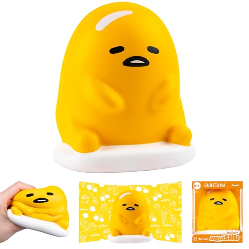 Hamee SquiSHU Buddy Sanrio Gudetama the Lazy Egg Cute Birthday Gift Official Merchandise Toys for Kids & Adult Model Jumbo Squishy for Collectors