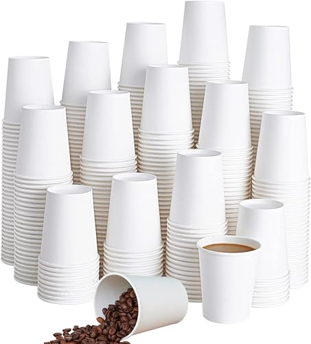 Nationwide Paper 50 x 16 oz Disposable White Paper Cups – Single Wall Coffee Cups for Hot & Cold Beverages – Premium Eco-Friendly & Recyclable Cups for Home, Office, Café & Events (475 ml)