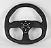 NRG Steering Wheel - 09 (Flat Bottom) - 320mm (12.60 inches) - Black Leather / Oval - Part # ST-009R