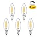 Produktbild Brimax E14 Dimmbare Kerzenlampe LED 6W = Kerze 60W,2700 K Warmweiß 600LM,kleine Schraubsockel,Kronleuchterlampen,Retro Kandelaber-Glühlampe,Kronleuchter-Ersatz, Schreibtischlampe,5 Stück