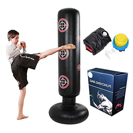 Inflatable Kids Punching Bag - ORULA,Tall 5’ 3” Punching Bags for Kids,Free Standing Punch Bag,Punching Dummy Kids,Kick Boxing Bag with Air Pump Gift Box,Relieve Pent Up Energy in Kids (Target, 160)