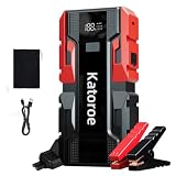 Arrancador de Coches 6000A, Arrancador de Baterias de Coche(10L Gasolina o 8L Diésel), 12V Jump Starter con Pantalla LED, Luz de Emergencia
