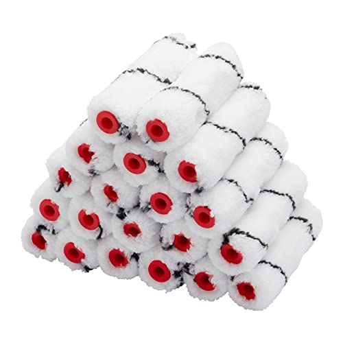 ProDec Advance Big Box 20 Pack 4 inch Medium Pile Microfibre Mini Paint Rollers for a Smooth Finish Painting with Emulsion Paints and Woodstains on Interior Walls Ceilings and Wood 4