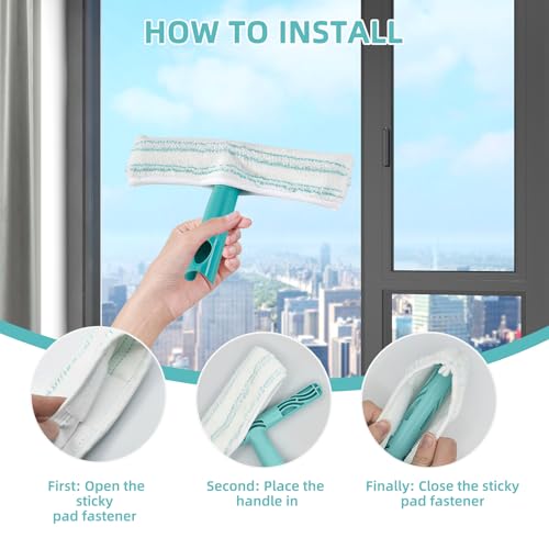 Fenstersauger Ersatzbezug für Leifheit Fenstersauger Zubehör Ersatzmikrofaser Wischbezug Kompatibel mit Leifheit Window Washer M 4 Stück